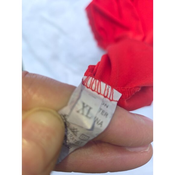 Red Lace-Trimmed Cotton-Poly Chemise Nightgown*Adj Straps*Sissy*Femboy*XL*NWOT - Picture 5 of 5